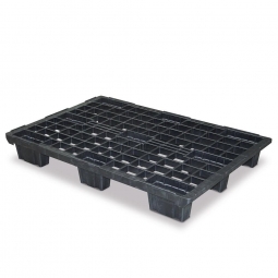 Euro-Leichtpalette, schwarz, LxBxH 1200x800x153  mm, Deckfläche durchbrochen