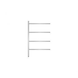Aluminium-Anbauregal mit 4 geschlossenen Regalböden, Stecksystem, BxTxH 975x600x1600 mm, Nutztiefe 540 mm