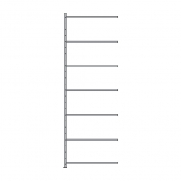 Fachboden-Anbauregal Economy mit 7 Böden, Stecksystem, BxTxH 1006x635x3000 mm, Tragkraft 150 kg/Boden, kunststoffbeschichtet