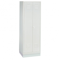 Kleiderspind mit Sockel und Drehriegelverschluss, 1 Doppelabteil, BxTxH 610x500x1800 mm