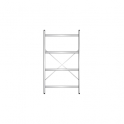 Edelstahl-Steck-Grundregal, BxTxH 1000x400x1800 mm, mit 4 Regalböden T: 350 mm