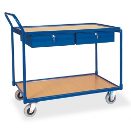 Werkstatt- und Montagewagen mit 2 Schubladen, 2 Ladeflächen, LxBxH 1125x625x980 mm, Tragkraft 250 kg