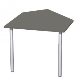 Datenanbautisch PREMIUM rechts, Graphit/Silber, BxTxH 1060x1225x680-820 mm, höhenverstellbar