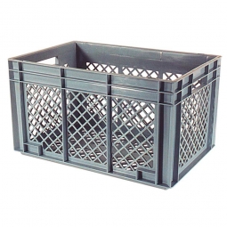 Eurobehälter mit 2 Durchfassgriffen, LxBxH 600x400x340 mm, 65 Liter, grau