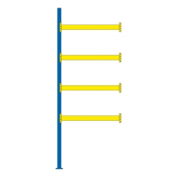 Paletten-Anbauregal für 10 Europaletten, Tragbalkenebenen mit 38 mm Spanplattenböden, Fachlast 2200 kg/Tragbalkenpaar, BxTxH 1885 x 1100 x 5000 mm