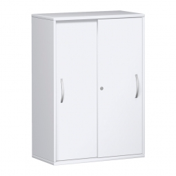 Schiebetürschrank PRO 3 Ordnerhöhen, weiß, BxHxT 800x1152x425 mm