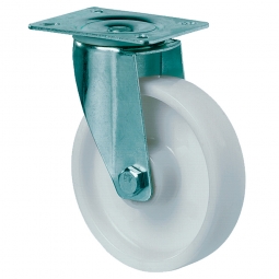 Transportgeräte-Lenkrolle, Rad-ØxB 150x50 mm, Tragkraft 300 kg, weiß