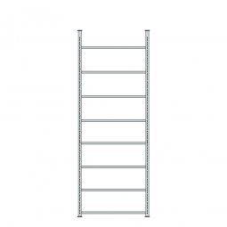 Ordnerregal mit 8 Böden, kunststoffbeschichtet, Schraubsystem, BxTxH 1000x600x2900 mm