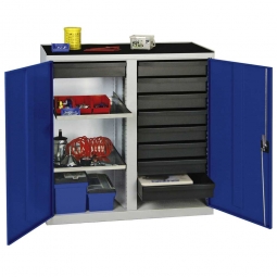 Beistellschrank, lichtgrau/enzianblau, BxTxH 1000x500x1000 mm