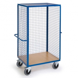 Rollwagen mit 3 Gitterwänden, LxBxH 1150x720x1800 mm, Tragkraft 600 kg, Gewicht 63 kg