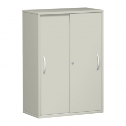 Schiebetürschrank PRO 3 Ordnerhöhen, lichtgrau, BxHxT 800x1152x425 mm