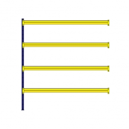 Weitspann-Steck-Anbauregal, mit 4 Holzbodenebenen, HxBxT 2500x2340x805 mm, Holzböden 25 mm stark, naturbelassen