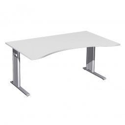 Schreibtisch PREMIUM höhenverstellbar, Lichtgrau/Silber, BxTxH 1600x800/1000x680-820 mm