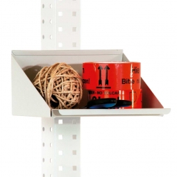 Ablagebox, lichtgrau, BxTxH 245x200x120 mm, Befestigung an Seitenholmen, für Kleinteile / 2 Sichtboxen Gr. 2