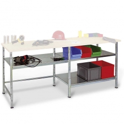 Arbeits- und Packtisch ohne Arbeitsplatte, mit 3 Fachböden, BxTxH 2045 x 620 x 860 mm