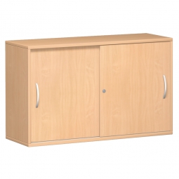 Schiebetürschrank PRO 2 Ordnerhöhen, Buche, BxHxT 1600x768x425 mm