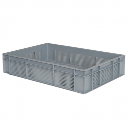 Eurobehälter mit 2 Griffleisten, LxBxH 600x400x125 mm, 23 Liter, grau