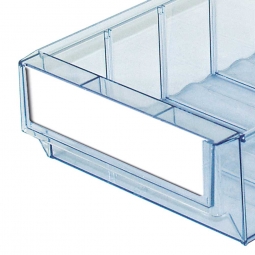 Etiketten für Klarsicht-Regalkästen B 183 mm, weiß, VE=100 Stück