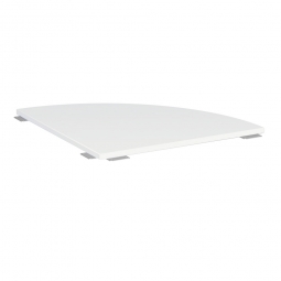 Verkettungsplatte ELEGANCE Viertelkreis 90°, Dekor Weiß, BxT 800x800 mm