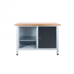 Werkbank, BxTxH 1200x600x840 mm, mit 1 Tür in anthrazitgrau
