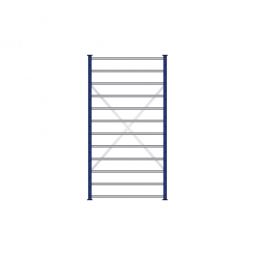 Fächerregal Flex, Stecksystem, kunststoffbeschichtet, BxTxH 1070x315x2000 mm, mit 12 Fachböden