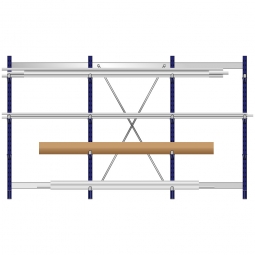 Komplettes Kragarmregal, leichte Ausführung, einseitige Nutzung, BxTxH 3235x500x1980 mm, Achsmaß 1060 mm, Gesamt-Tragkraft 2800 kg