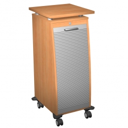 Bürocaddy mit Stahlschubladen, Buche, BxTxH 515x600x1155 mm