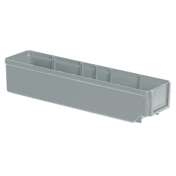 Regalkasten, grau, LxBxH 400x93x83 mm, Polystyrol-Kunststoff (PS), Gewicht 250 g