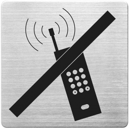 Hinweisschild "Handy verboten", Edelstahl, HxBxT 90x90x1 mm