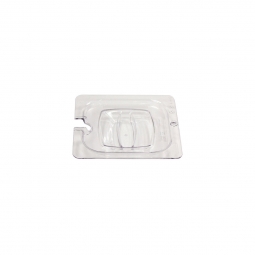 Auflagedeckel f Schale GN1/6, mit Löffelaussparung, LxB 176x162 mm, Polycarbonat, glasklar