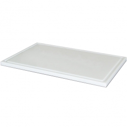 Schneidbrett aus Kunststoff, LxB 500x300 mm, 20 mm dick, weiß, lebensmittelecht