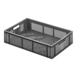 Euro-Stapelbehälter, LxBxH 600x400x133 mm, 24,5 Liter, grau