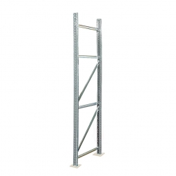 Rahmen für Palettenregale, Stecksystem, zerlegt, TxH 800x2500 mm, Profil PN80, Oberfläche glanzverzinkt