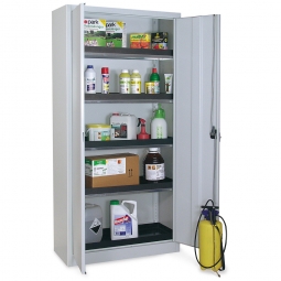 Gefahrgutschrank BxTxH 930x420x1950 mm, Korpus und Türen lichtgrau RAL 7035