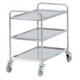 Servierwagen aus Edelstahl mit 3 Etagen, LxBxH 1100x700x950 mm, Tragkraft 120 kg