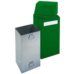 Wertstoffsammler, stationär, Inhalt 65 Liter, BxTxH 405x380x970 mm, grün