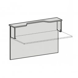 Vorwandelement für Empfangstheke "SUPERIOR" mit Monitorausschnitt gerade, BxH 1200x1025 mm, lichtgrau