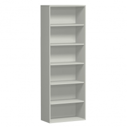 Büroregal PRO, 6 Ordnerhöhen, lichtgrau, BxTxH 1000x425x2304 mm