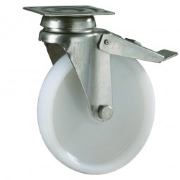 Apparate-Lenkrolle mit Feststellbremse, Rad-ØxB 100x27 mm, Tragkraft 90 kg