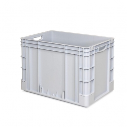 Schwerlastbehälter, geschlossen, LxBxH 600x400x420 mm, 84 Liter, 2 Durchfassgriffe, grau