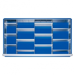 Einteilungsset für Schublade, BxT 1055x560 mm, Fronthöhe 60-90 mm, 16 Fächer