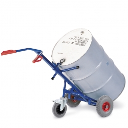 Fasskarre mit Luftbereifung, BxH 700x1600 mm, 1 Stützrad, Tragkraft 250 kg