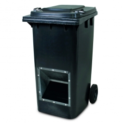 Streugutbehälter mit Entnahmeöffnung, anthrazitgrau, 240 Liter, BxTxH 580x730x1075 mm