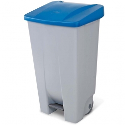 Tret-Abfallbehälter mit Rollen, PP, BxTxH 510x430x880 mm, 120 Liter, grau/blau