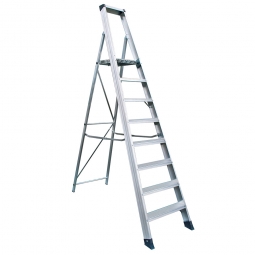 Alu-Stufenleiter mit 8 XXL-Stufen, max. erreichbare Arbeitshöhe 3690 mm
