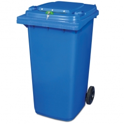 Müllbehälter mit Dokumenteneinwurf, abschließbar, BxTxH 580x740x1070 mm, 240 Liter, Farbe blau