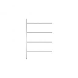 Aluminium-Anbauregal mit 4 Gitterböden, Stecksystem, BxTxH 1175x600x1800 mm, Nutztiefe 580 mm