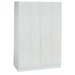 Kleiderspind mit Sockel und Drehrigelverschluss, 2 Doppelabteil, BxTxH 1190x500x1800 mm