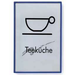 Türschild "Rom", enzianblau RAL 5010, 215x300 mm, DIN A 4