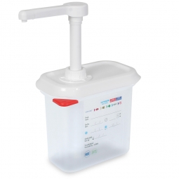 Pumpspender mit dichtschließendem Deckel, PP, LxBxH 176x108x190 mm, 1,5 Liter